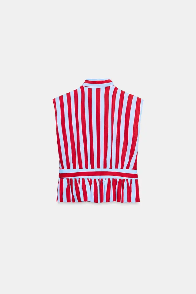 Tie-Detail Striped Shirt – image 6