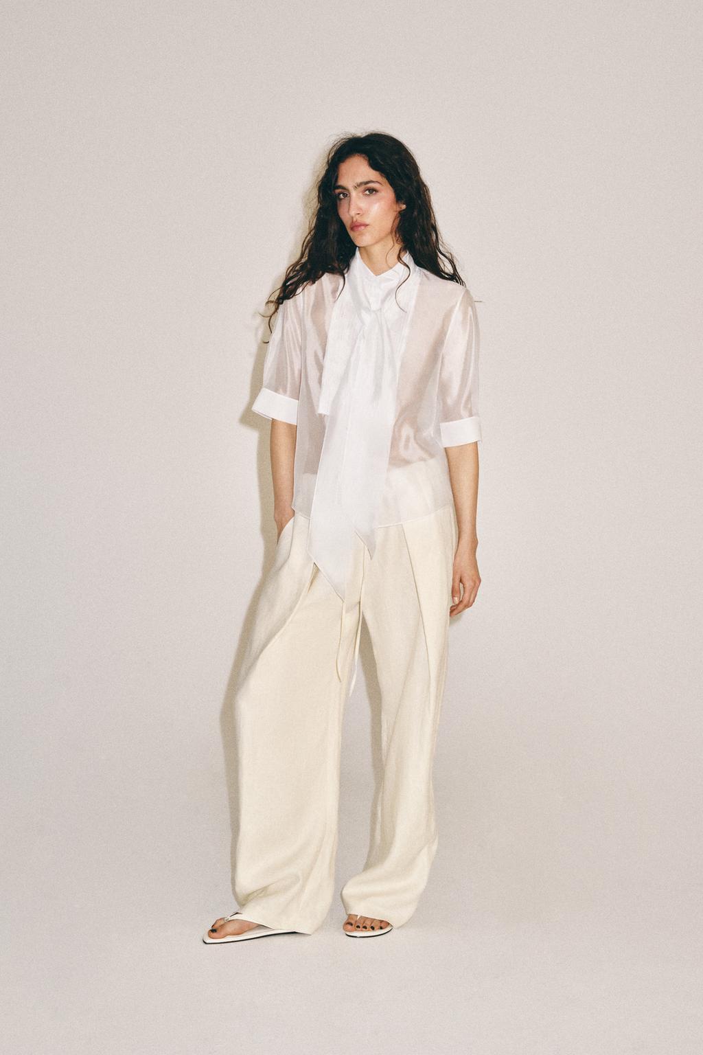 ZW Collection Tie-Front Short Sleeve Shirt