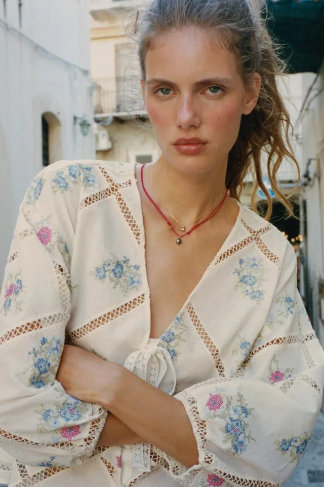 Ladder Stitch Embroidered Blouse – image 5