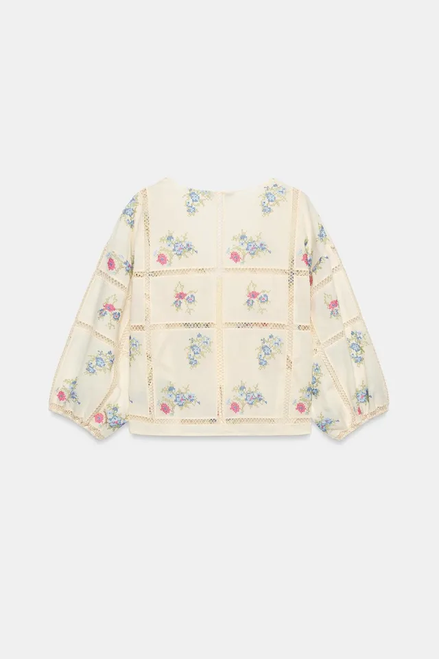 Ladder Stitch Embroidered Blouse – image 7