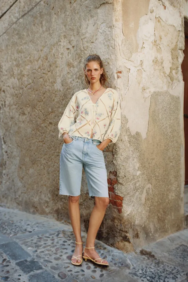 Ladder Stitch Embroidered Blouse