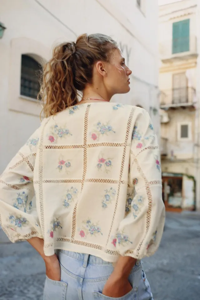 Ladder Stitch Embroidered Blouse – image 4