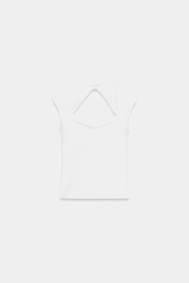 Cotton Blend Sleeveless Top with Back Vent Cut-Out Design – image 4