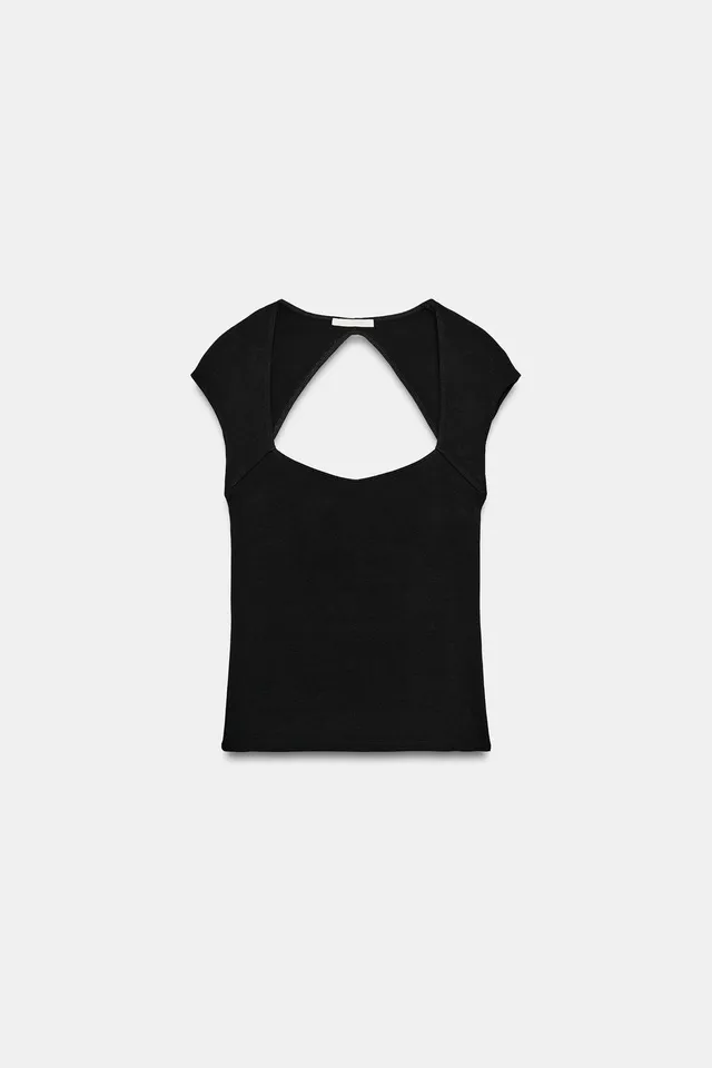 Cotton Blend Sleeveless Top with Back Vent Cut-Out Design – image 4