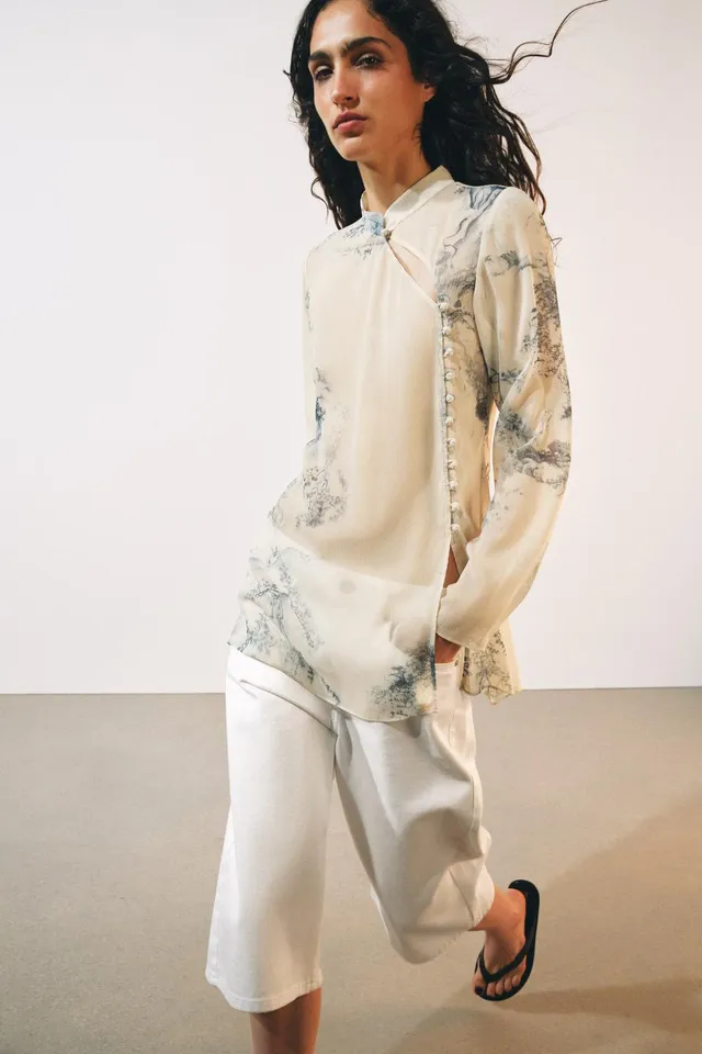 ZW Printed Button-Up Shirt