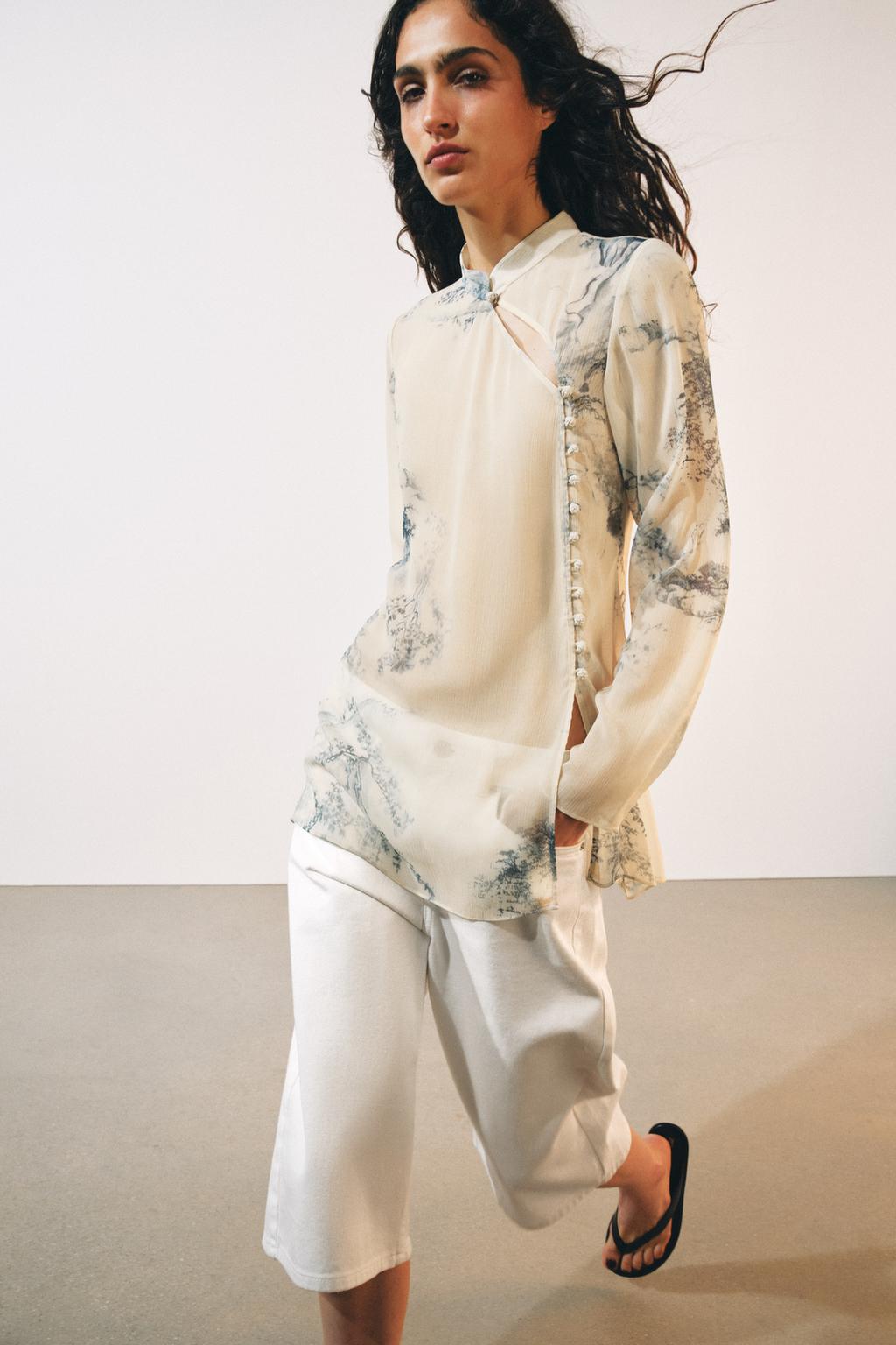 قميص مطبع بأزرار ZW COLLECTION