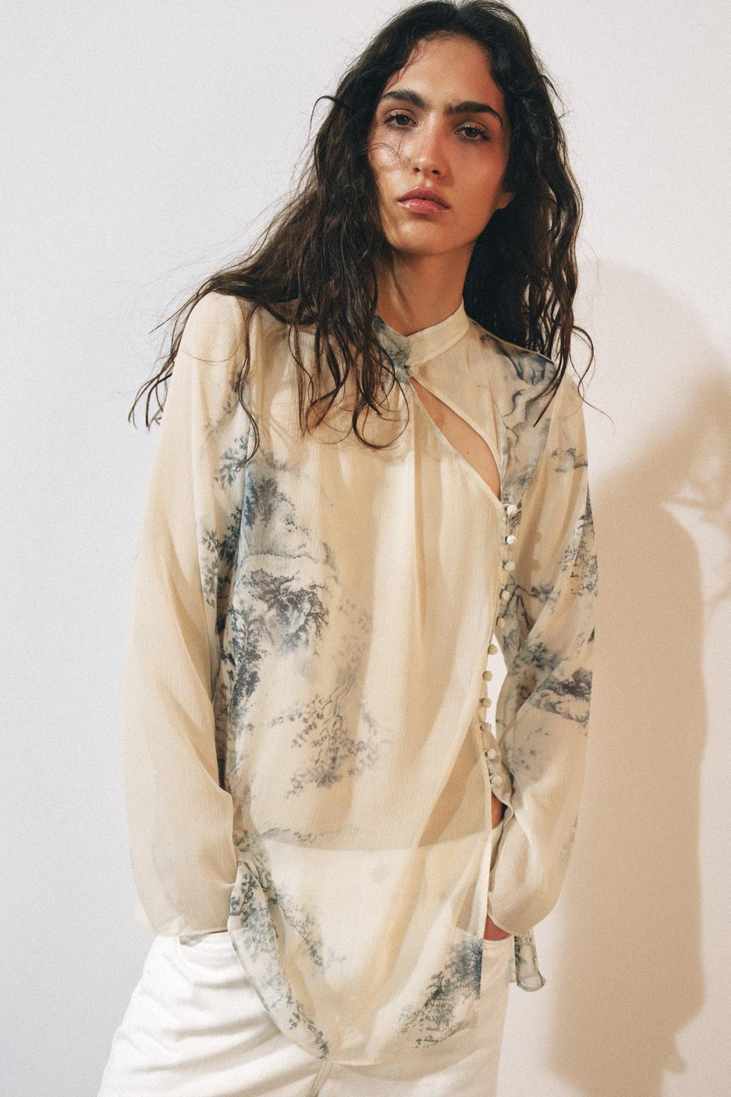 قميص مطبع بأزرار ZW COLLECTION