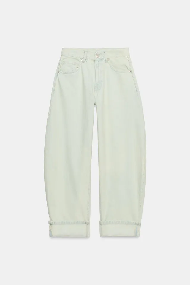 جينز باريل بثنية الدنيم TRF بخصر متوسط – صورة 4