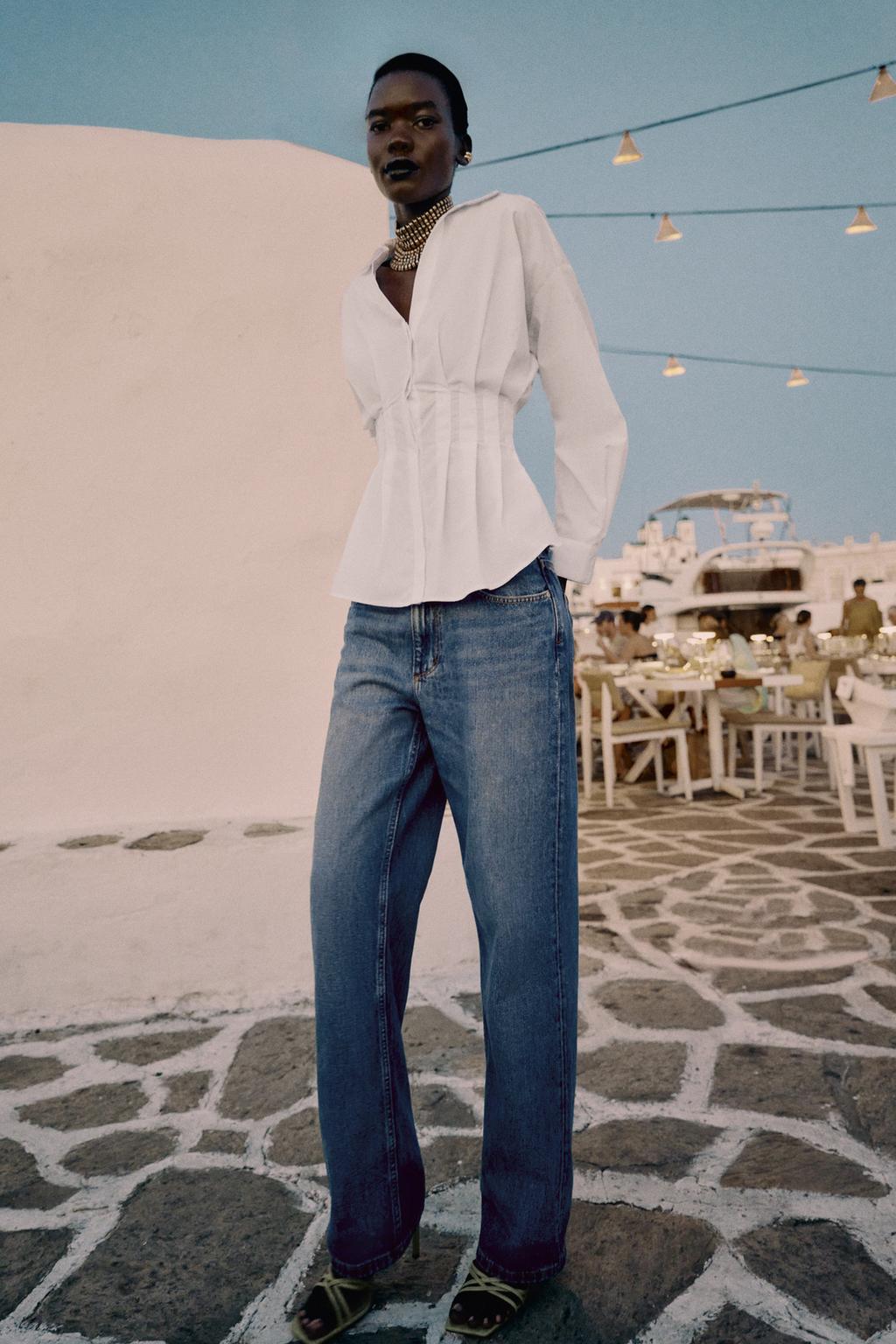 Pleated Poplin Shirt