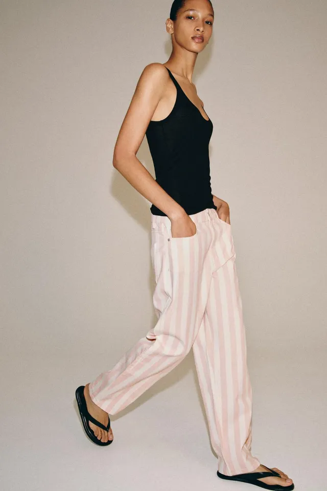 ZW Collection Tapered Mid-Waist Striped Jeans – image 4