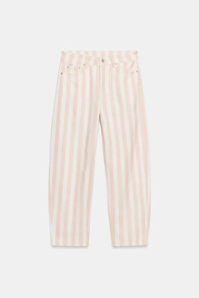 ZW Collection Tapered Mid-Waist Striped Jeans – image 5