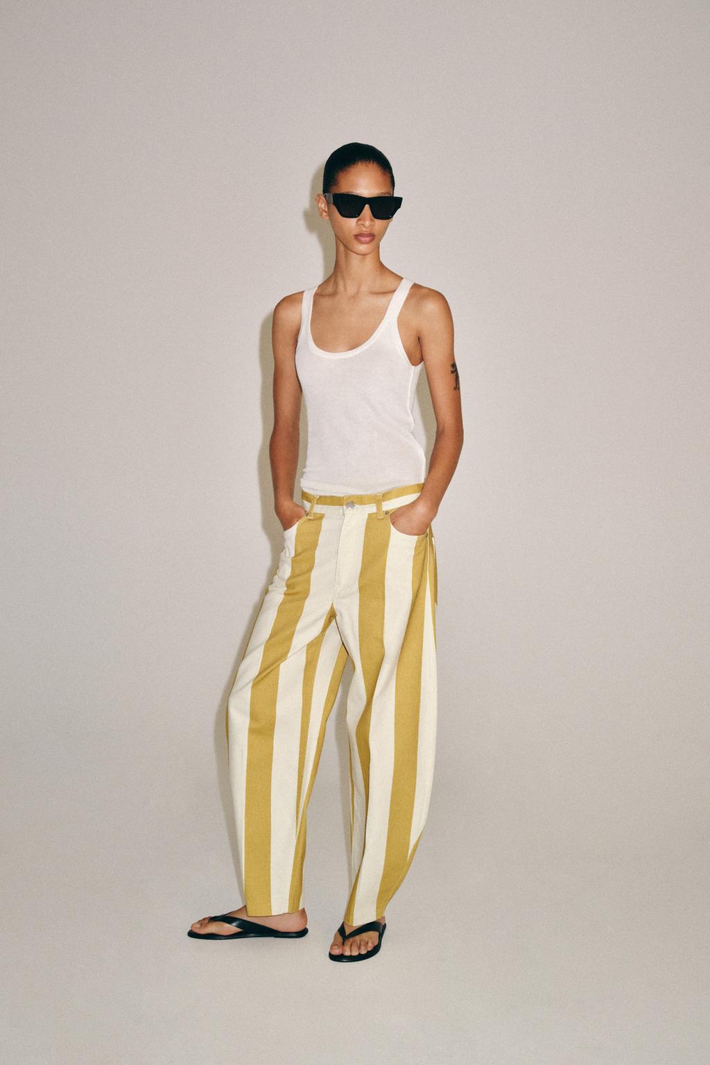 ZW Collection High-Waist Tapered Striped Jeans