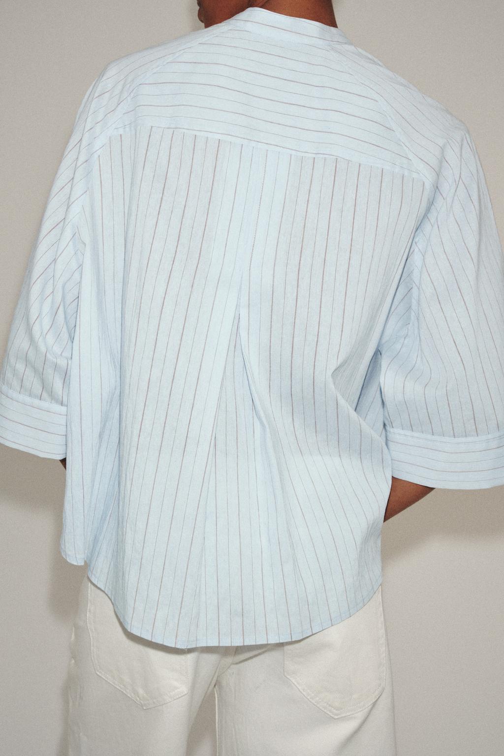 قميص مخطط غير متناسق ZW COLLECTION