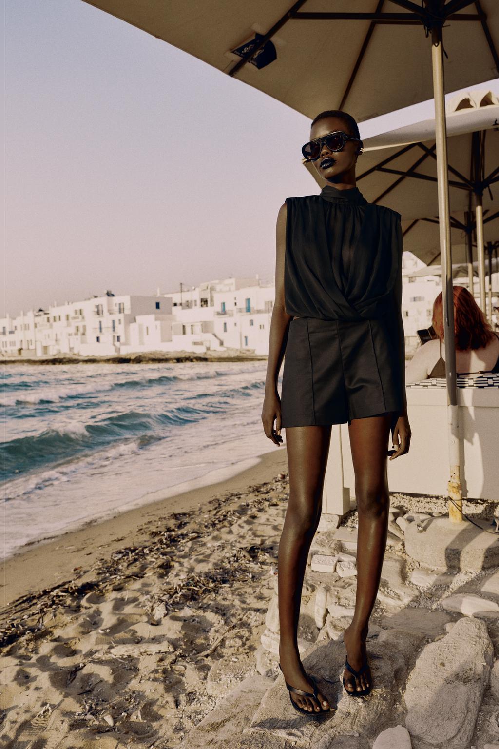 Draped Puff Top