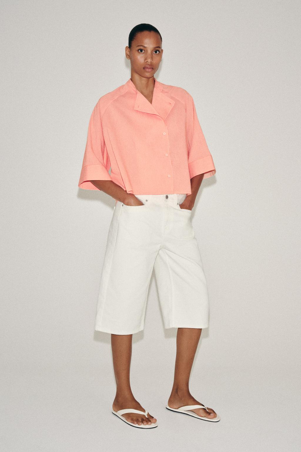 ZW Collection Asymmetric Striped Shirt