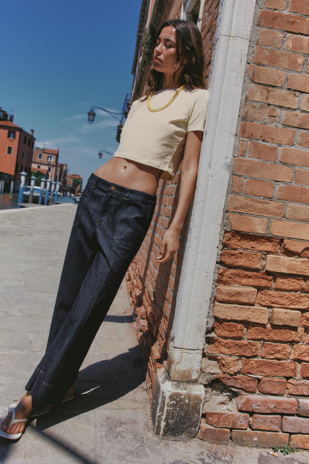Mid-Waist Culotte Jeans