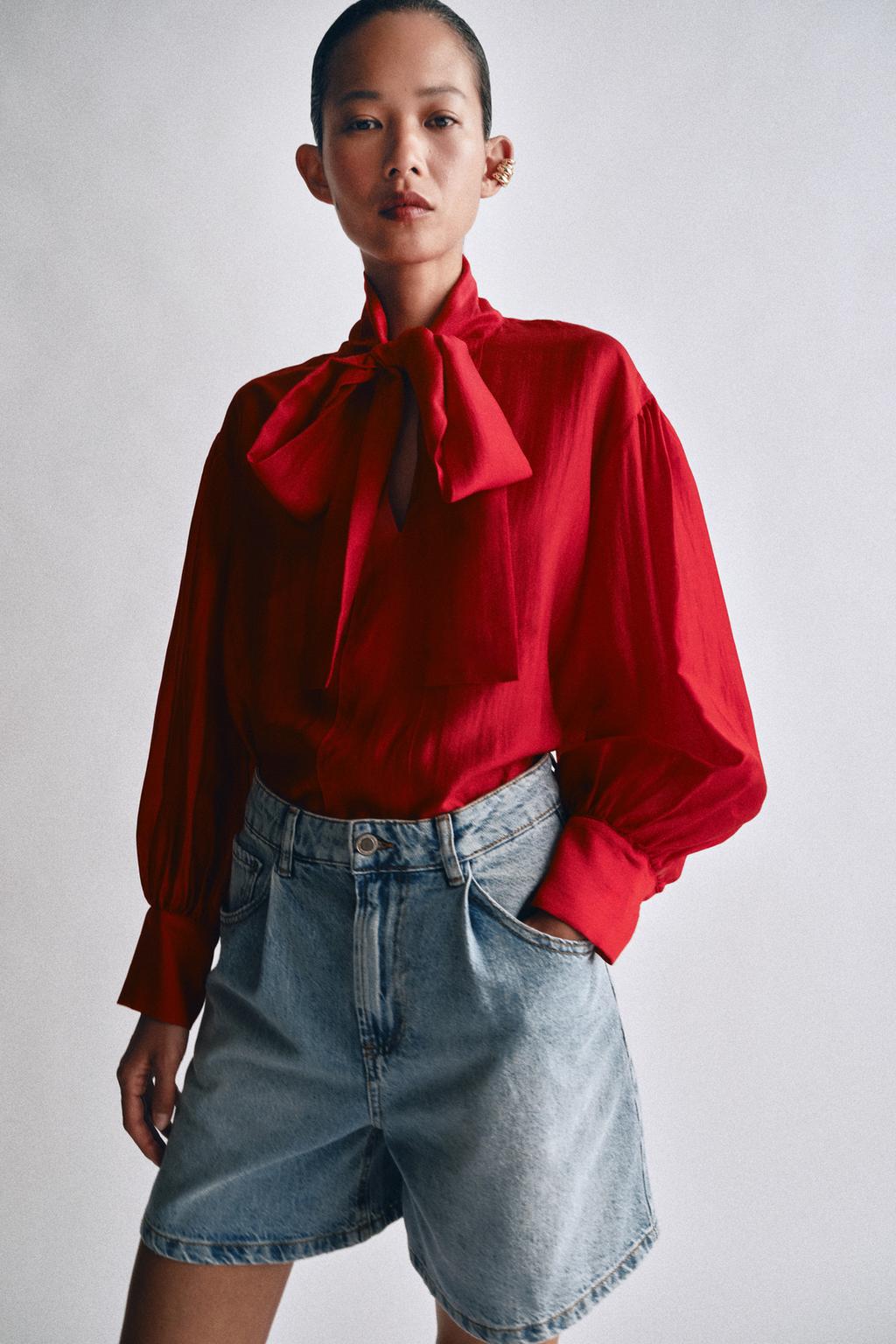 قميص ساتان برباط ZW COLLECTION