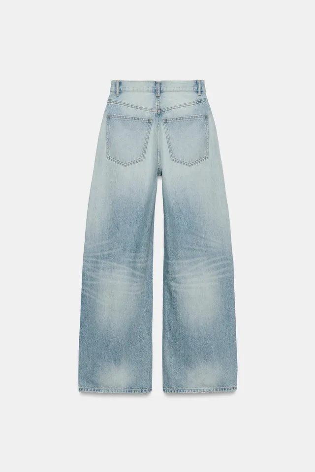 JEANS TRF EXTRA WIDE LEG خصر عالي ستايل ممزّق – صورة 7