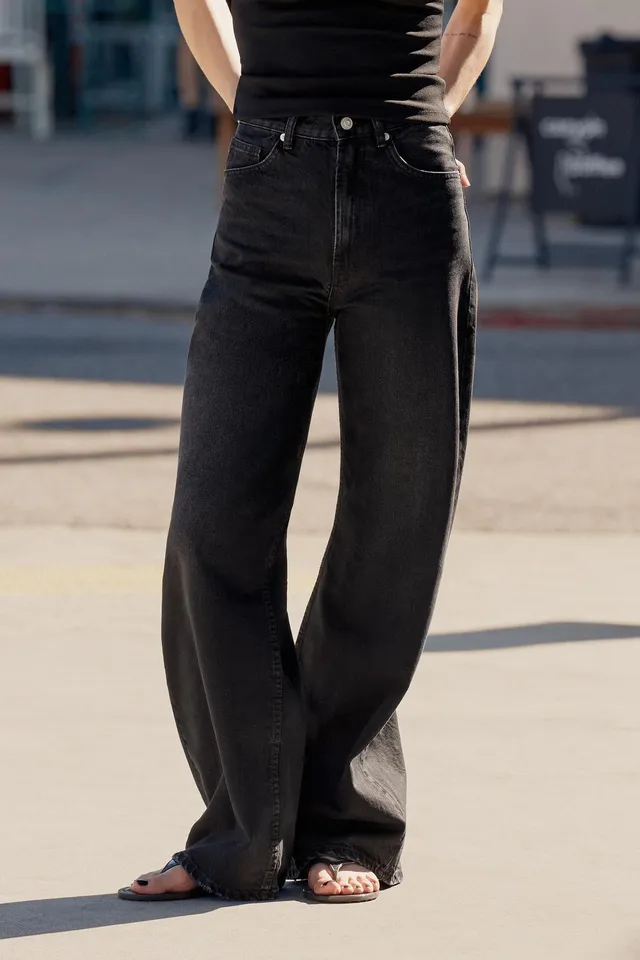 JEANS TRF EXTRA WIDE LEG خصر عالي ستايل ممزّق – صورة 3