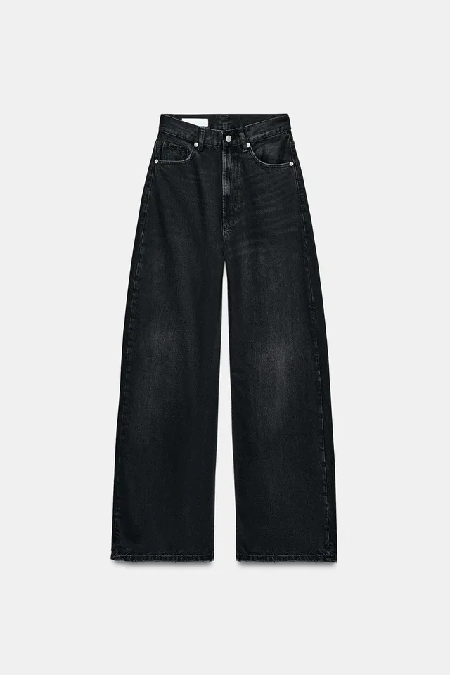 JEANS TRF EXTRA WIDE LEG خصر عالي ستايل ممزّق – صورة 6