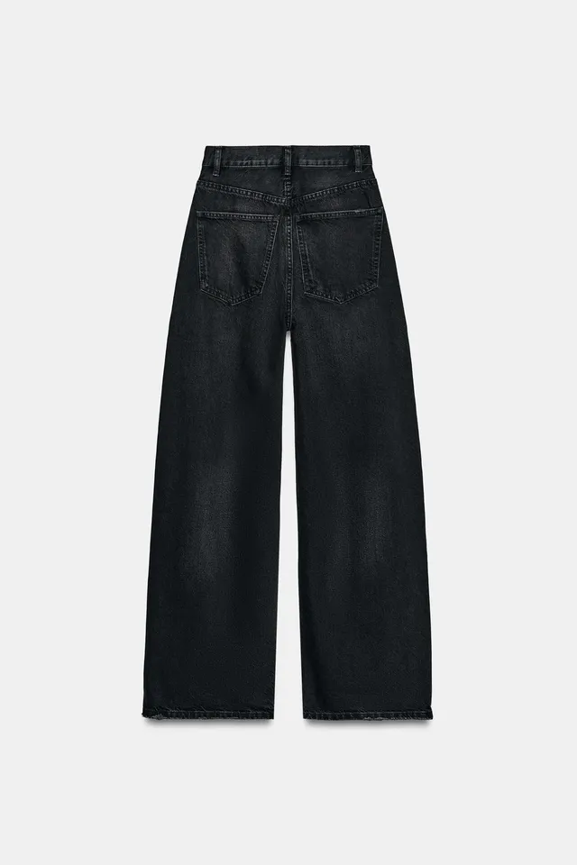 JEANS TRF EXTRA WIDE LEG خصر عالي ستايل ممزّق – صورة 7