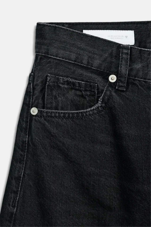 JEANS TRF EXTRA WIDE LEG خصر عالي ستايل ممزّق – صورة 8