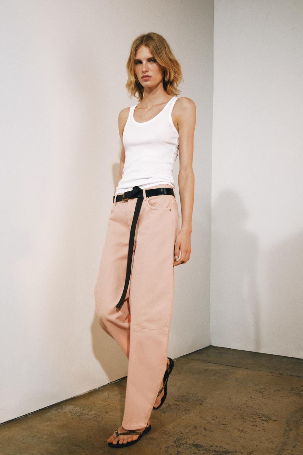 ZW Collection Barrel Patchwork Mid-Waist Jeans