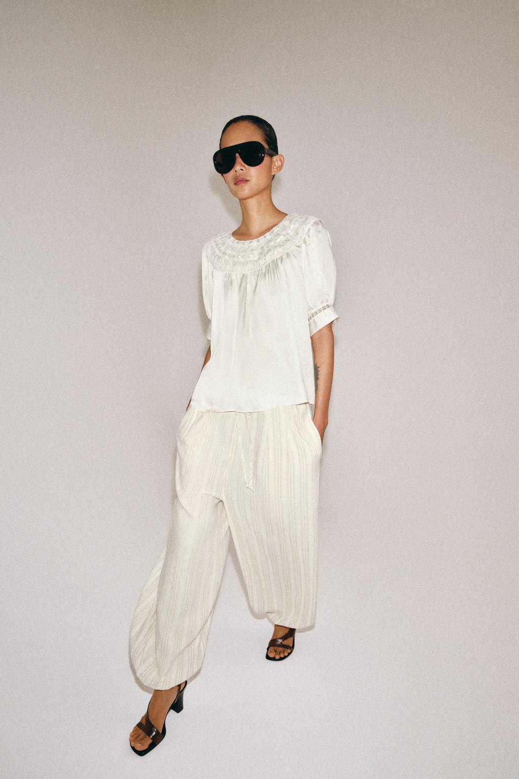 ZW COLLECTION Lace Short Sleeve Blouse