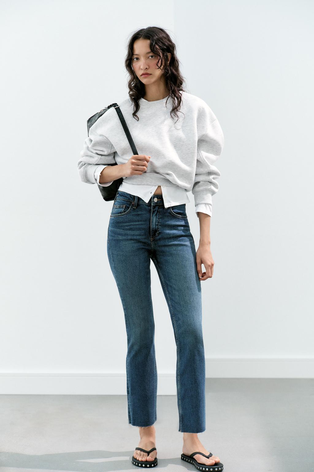 High-Waist Cropped Flare Jeans