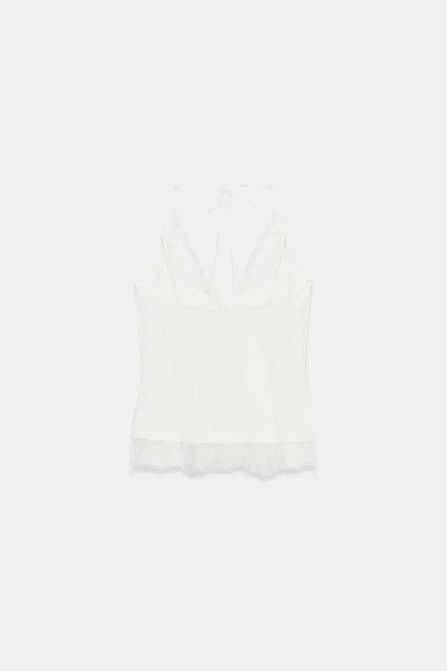 Halter Top with Lace Trim and Thin Straps – image 7