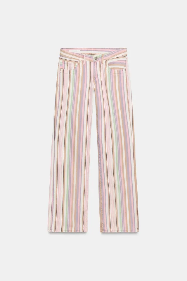 TRF Low-Rise Striped Wide-Leg Jeans – image 5