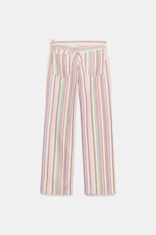 TRF Low-Rise Striped Wide-Leg Jeans – image 6