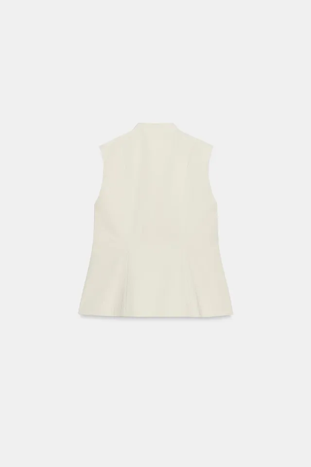 Fitted Spun Cotton Blend Waistcoat with Front Fireman Clasp – image 6