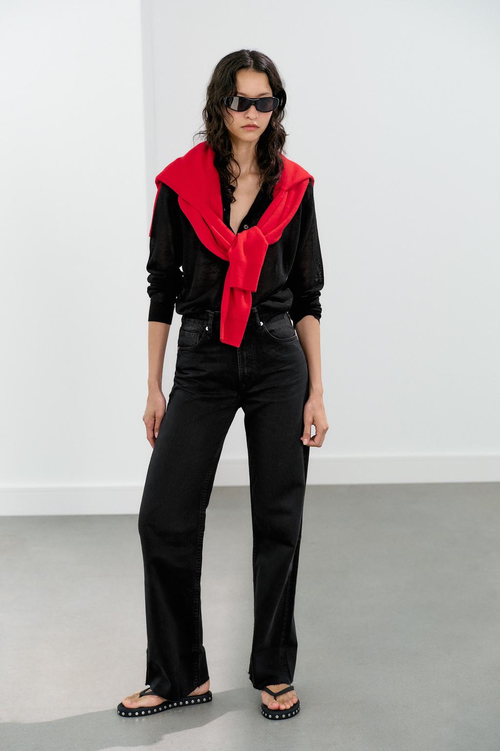 TRF Wide-Leg High-Waist Jeans