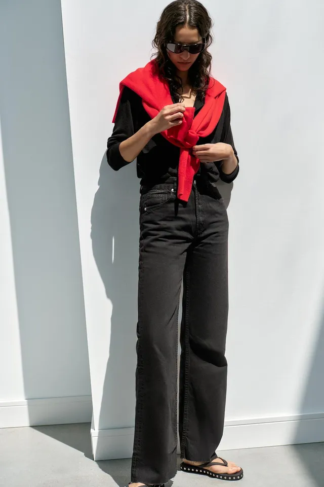 JEANS TRF WIDE LEG بخصر عال – صورة 6