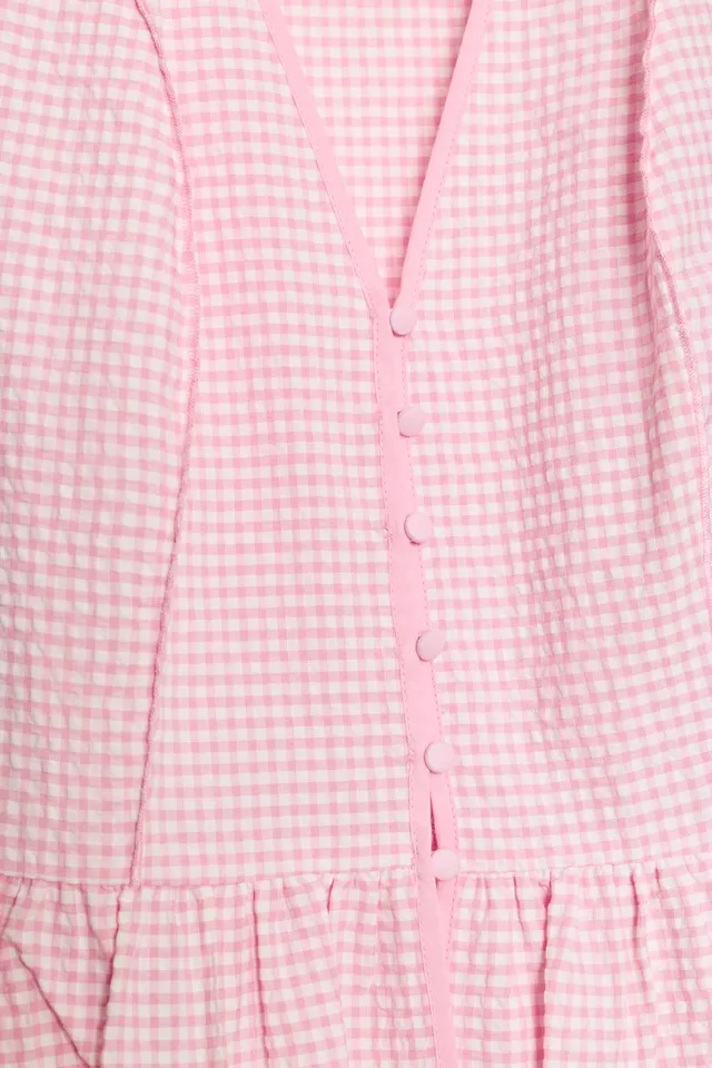 Gingham Peplum Blouse – image 9