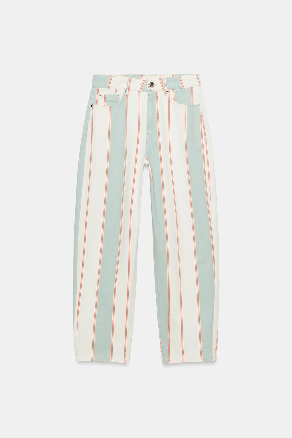 JEANS ZW COLLECTION TAPERED خصر متوسط مخطط