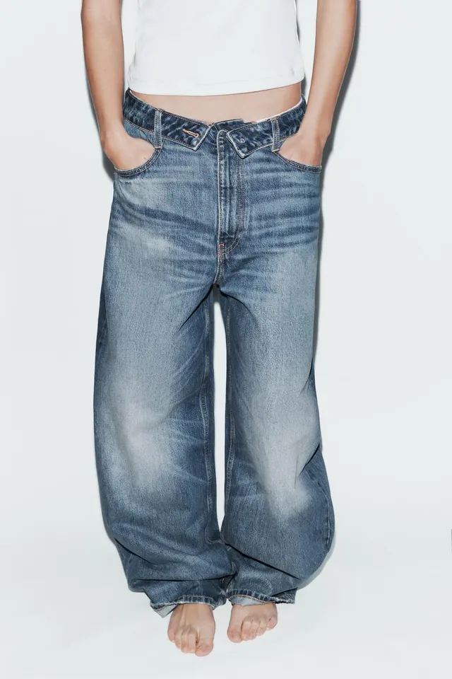 TRF Folded Mid-Waist Jeans – image 2