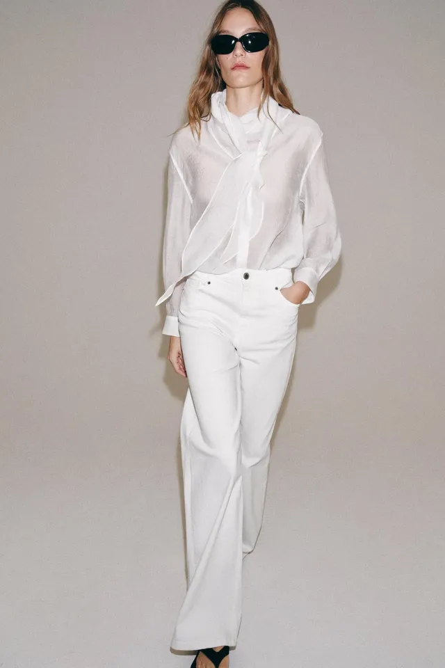 JEANS ZW COLLECTION WIDE LEG بخصر عالٍ
