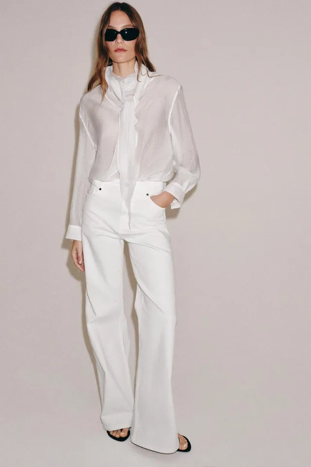 JEANS ZW COLLECTION WIDE LEG بخصر عالٍ – صورة 5