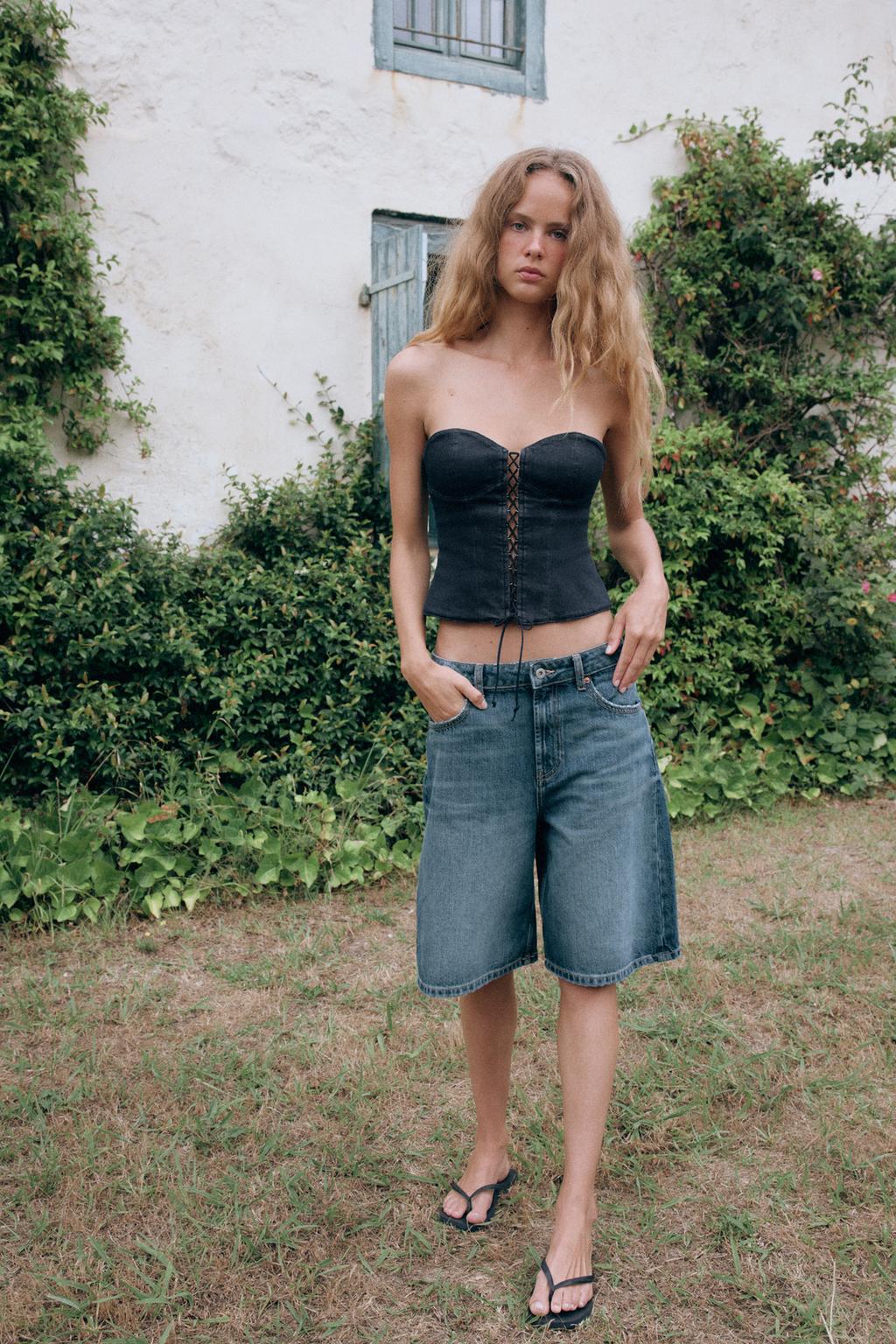 TRF Denim Corset Top
