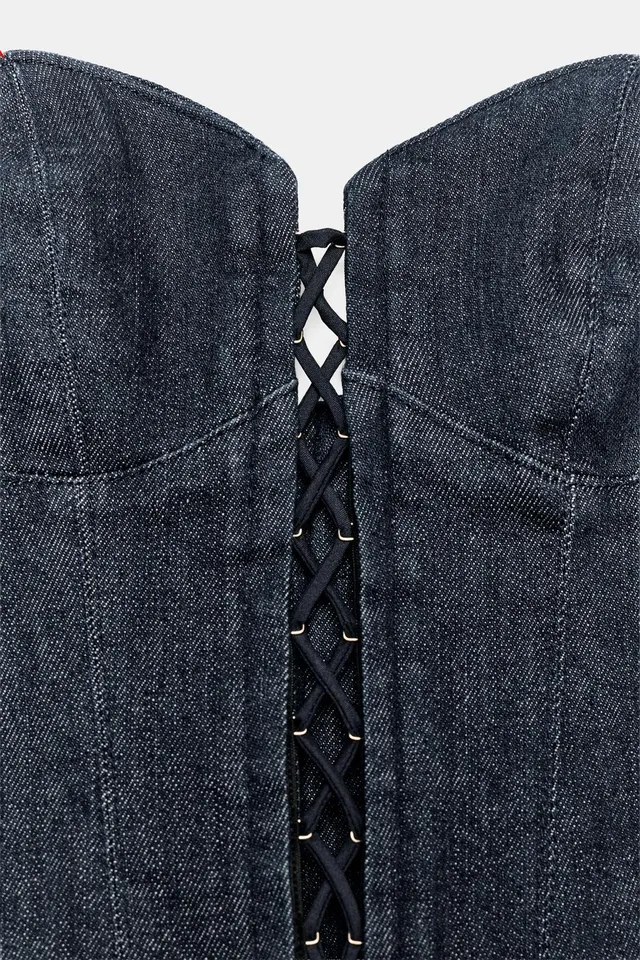 توب DENIM بقصة مشد – صورة 8