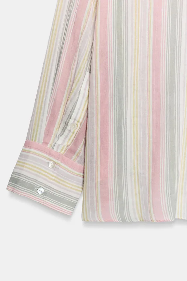 Striped Oversized Chiffon Pocket Shirt – image 6