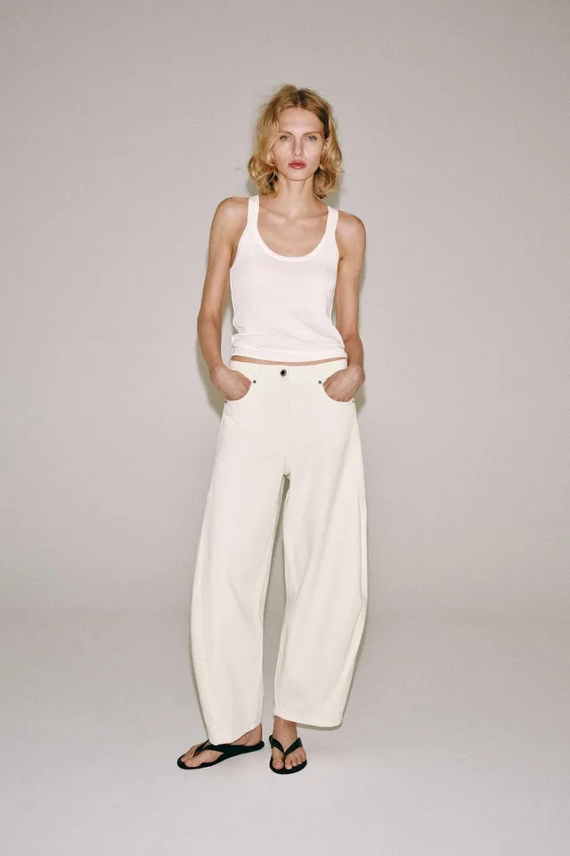 Mid-Waist Balloon Jeans