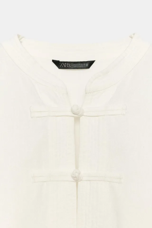 Linen Blend Oversize Frog Fastening Shirt – image 10
