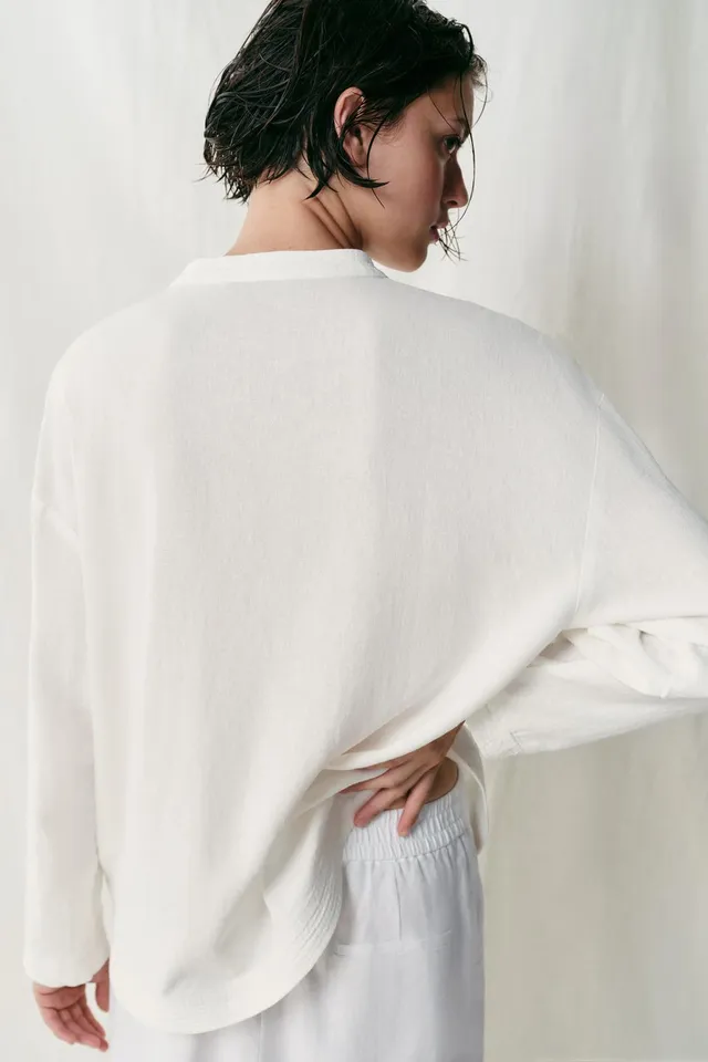 Linen Blend Oversize Frog Fastening Shirt – image 5