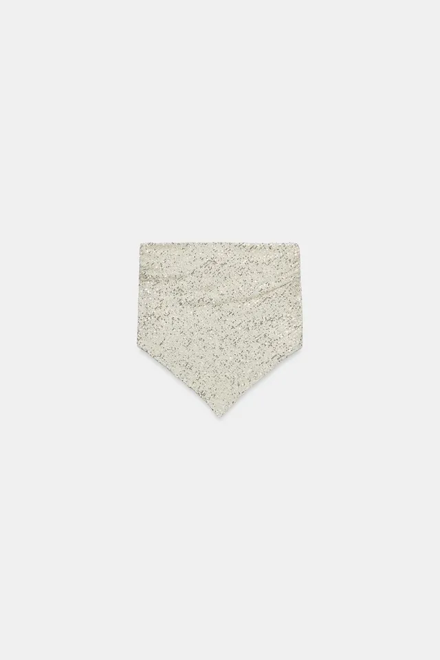 Sequin Bandeau Top with Open Shoulders and Back Tie Closure – image 5