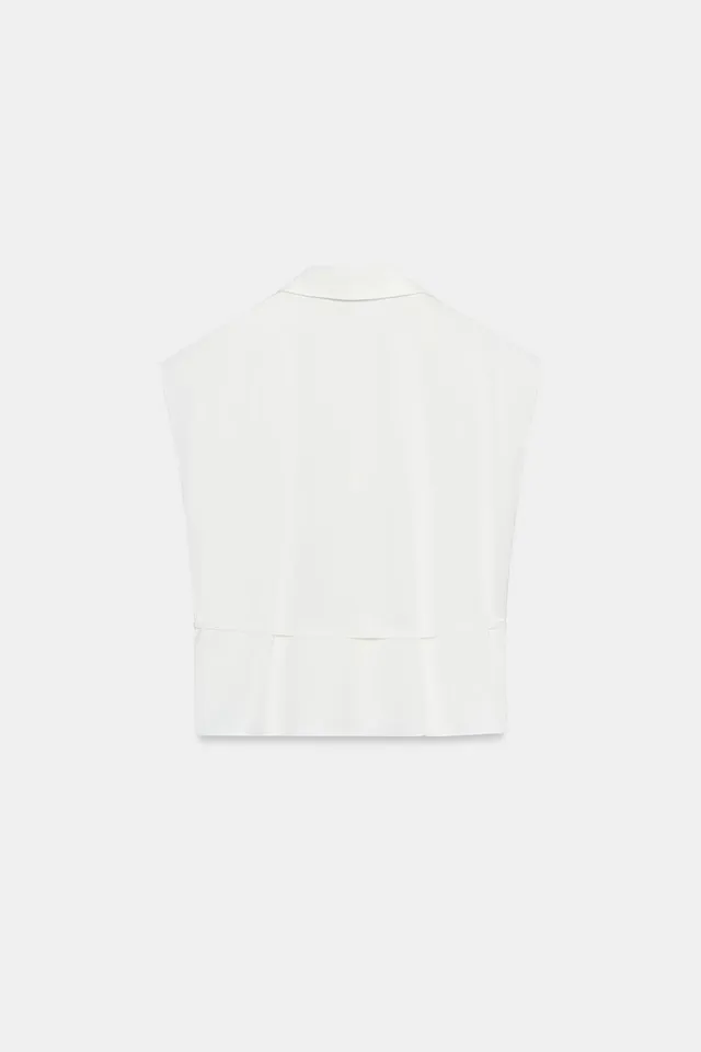 Satin Short Sleeve Shirt with Belt – image 9