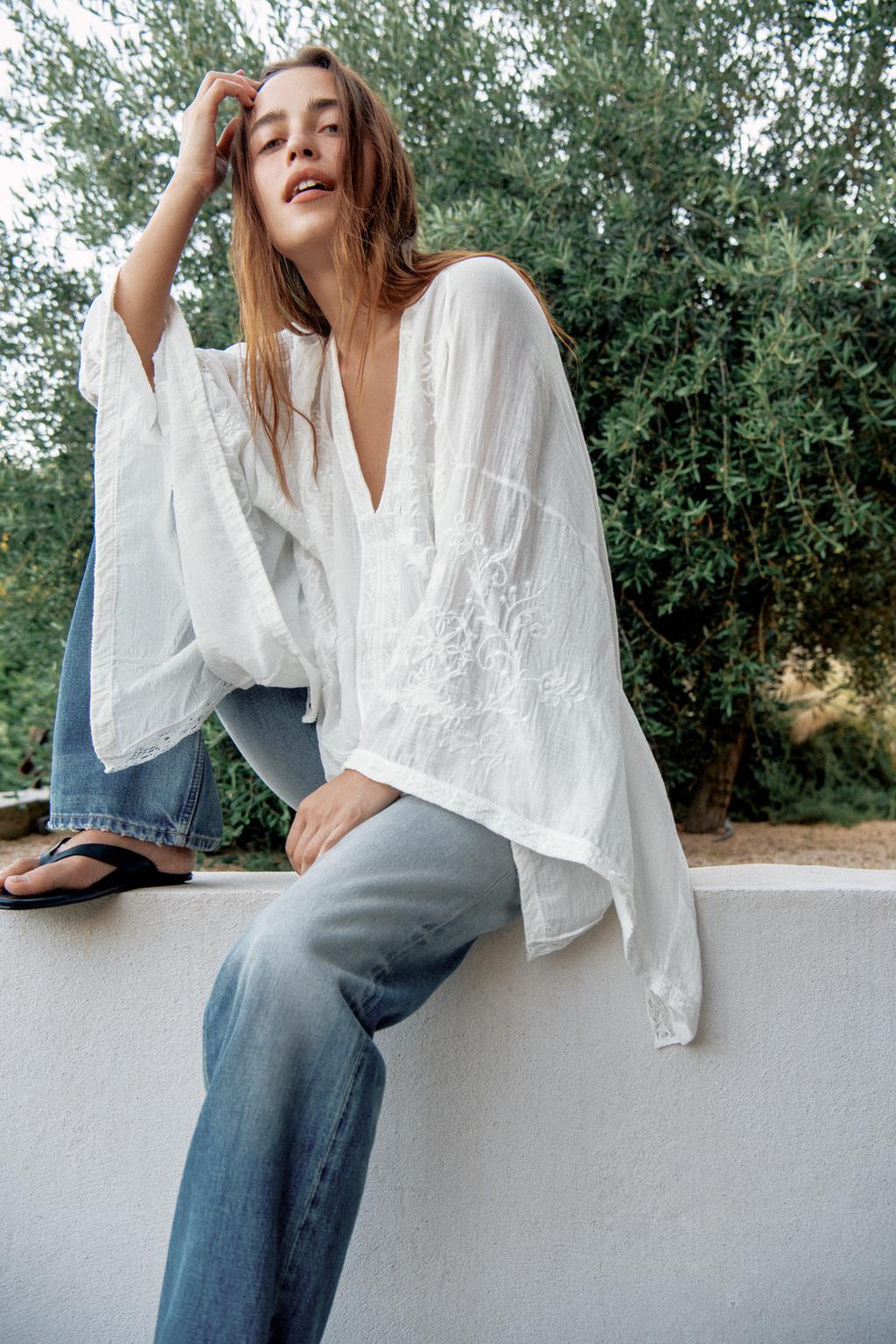 بلوزة كاب مطرزة ZW COLLECTION