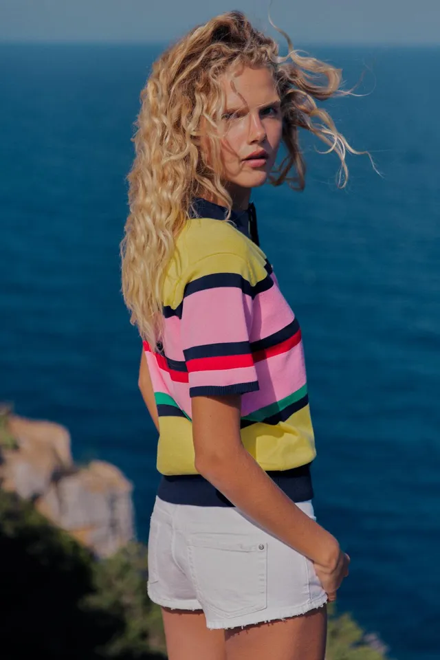 Striped Knit Polo Shirt – image 4